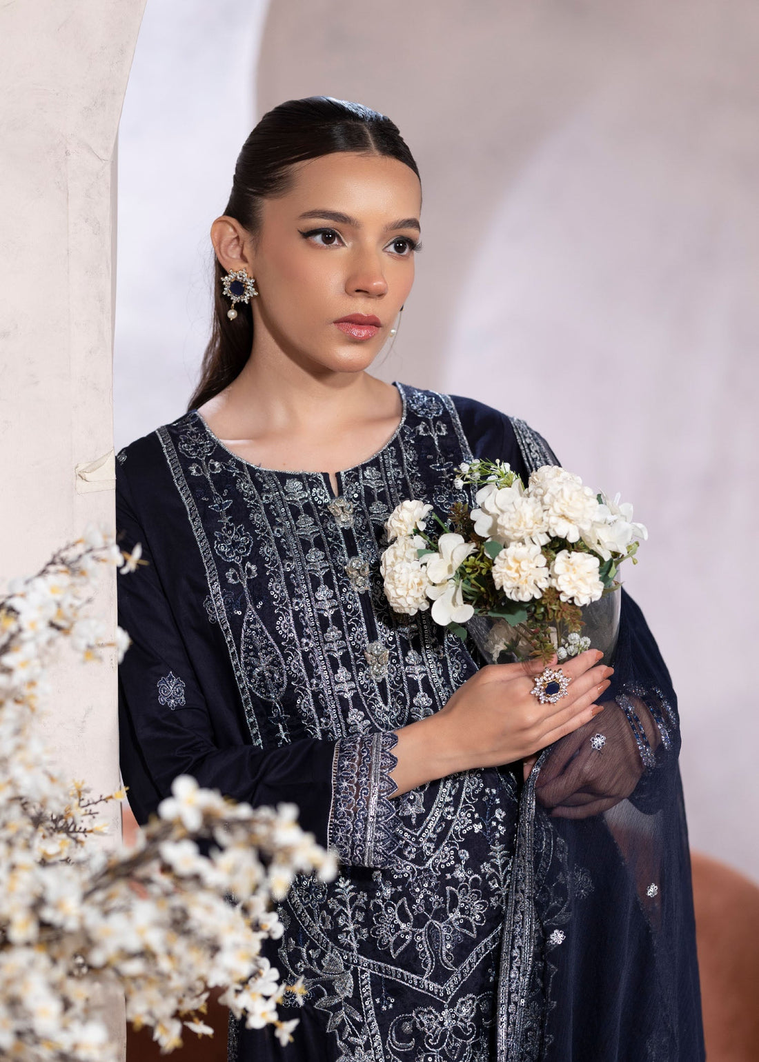 Embroidered Cotton Lawn Suit - 7063