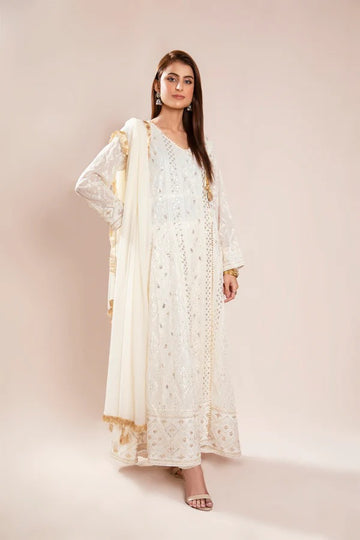 Off White Embroided Angrakha