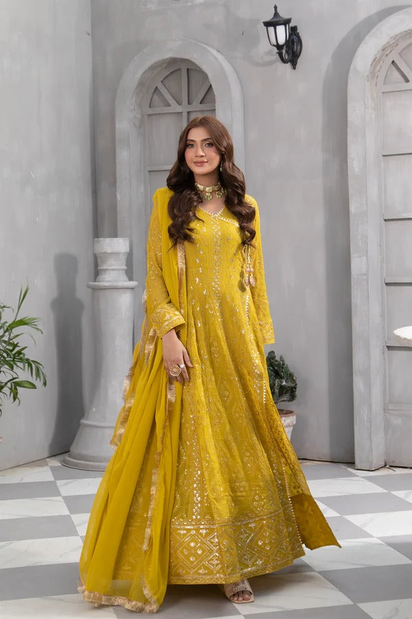 Mustard Embroided Angrakha
