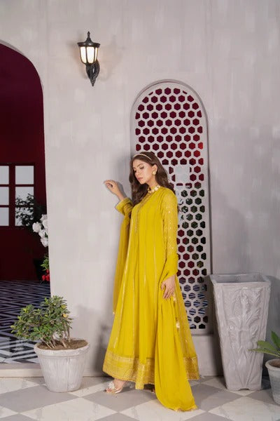 Mustard Embroided Maxi