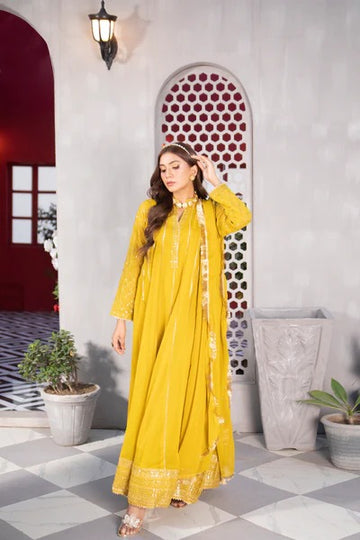 Mustard Embroided Maxi