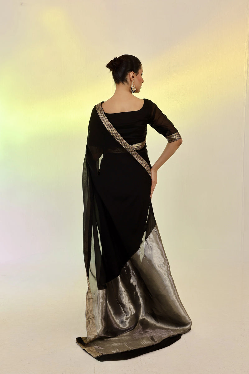 Black Banarsi saree