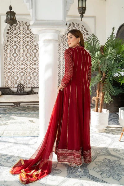 Maroon Embroided Maxi