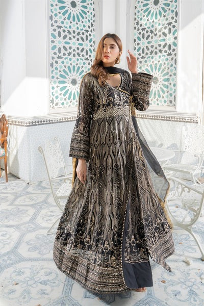 Black Embroided Angrakha