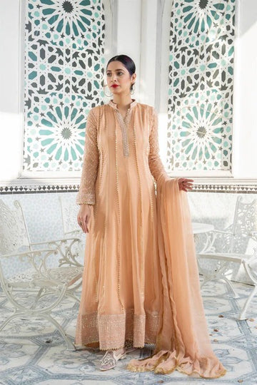 Peach Embroided Maxi