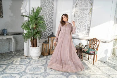 Lilac Embroided Maxi