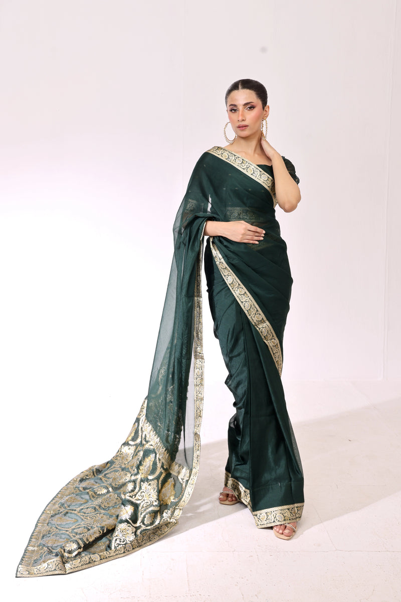 Emerald Banarsi Saree
