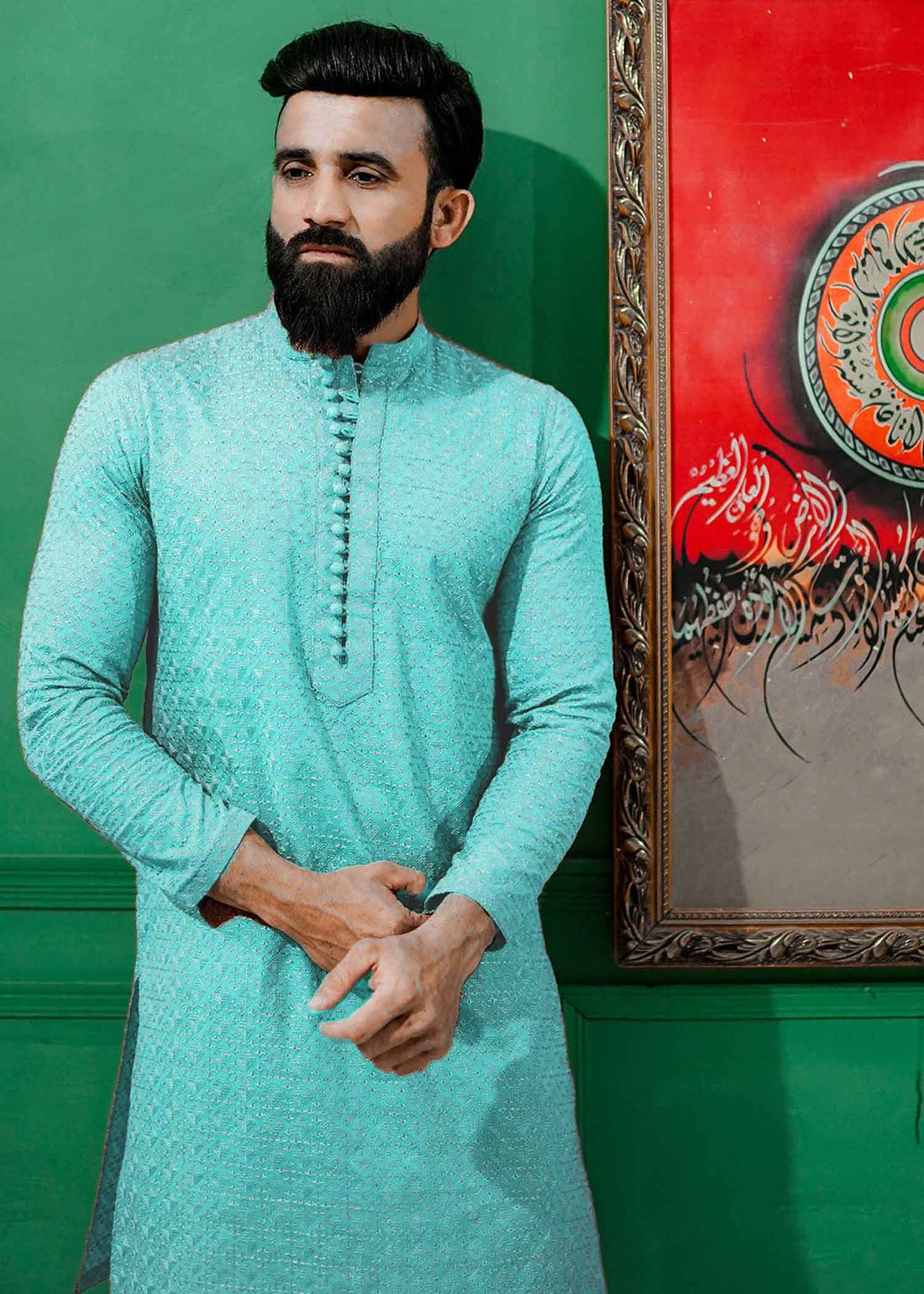 Ice Blue Chikankari Kurta