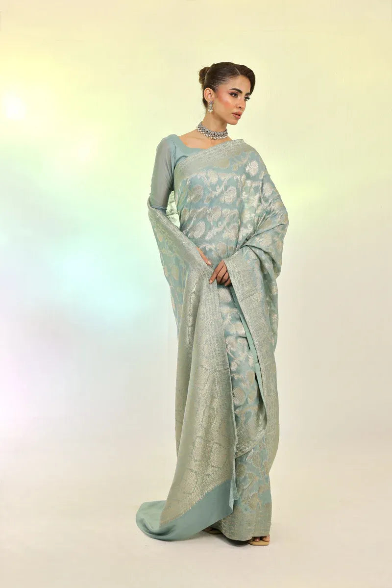 Mint Banarsi Saree