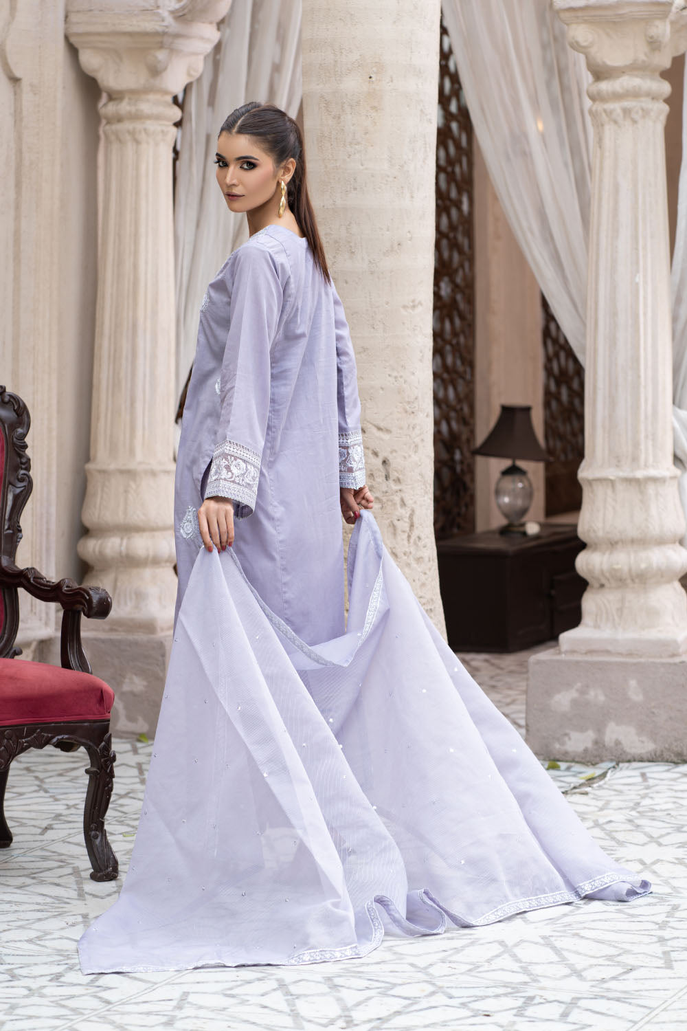 Embroidered Lylic Suit - 2755