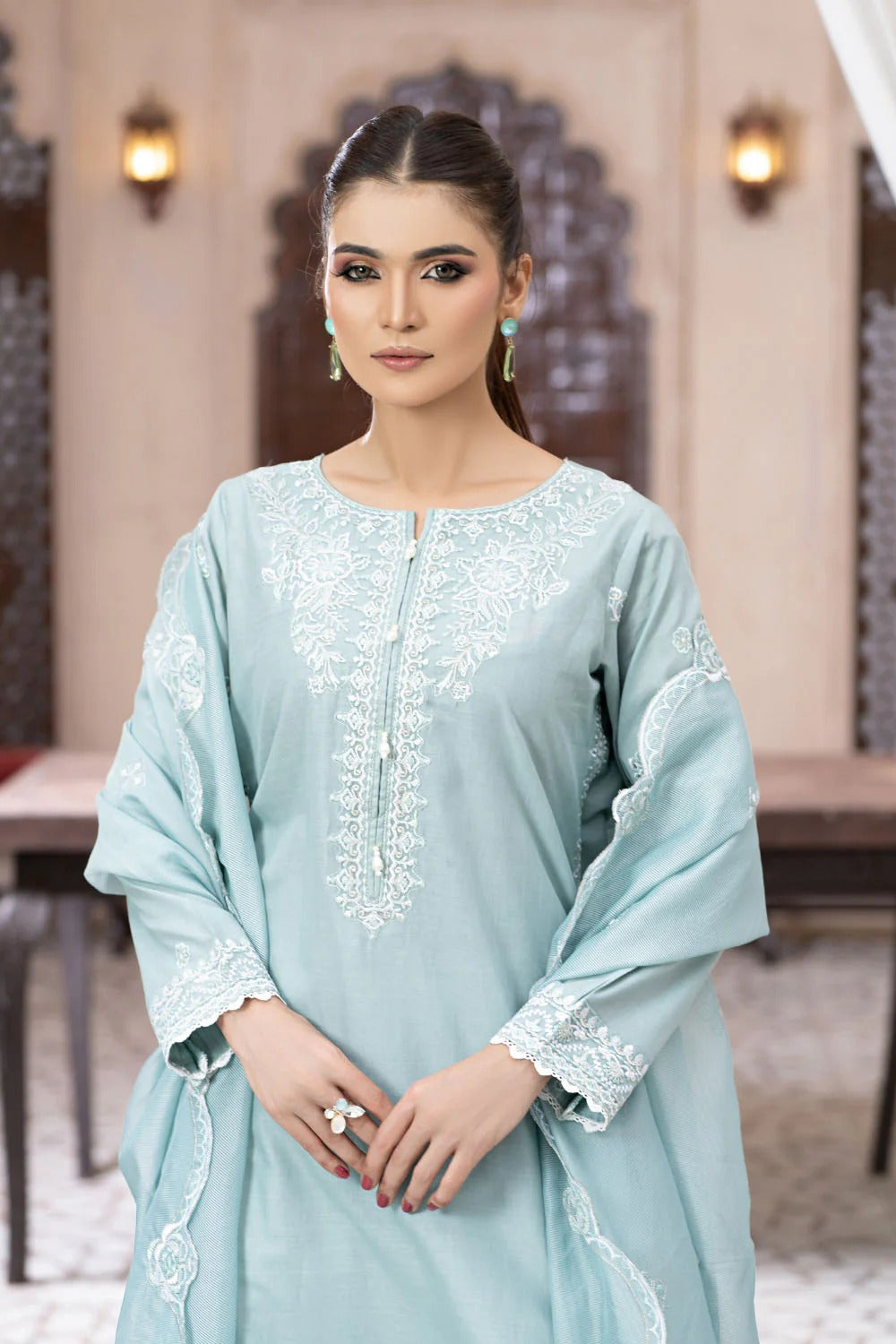 Embroidered Cotton Suit - 2758