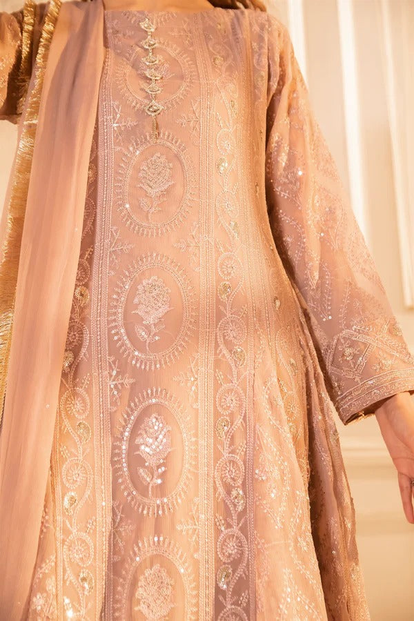 TAN Chiffon Embellished Maxi