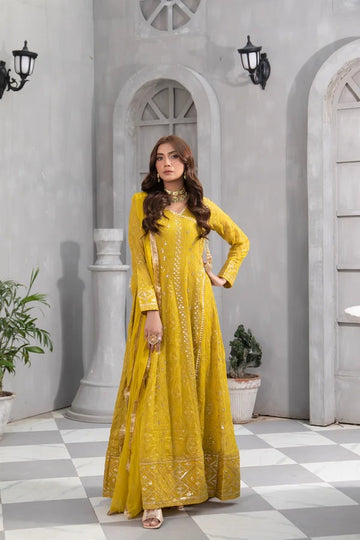 Mustard Embroided Angrakha