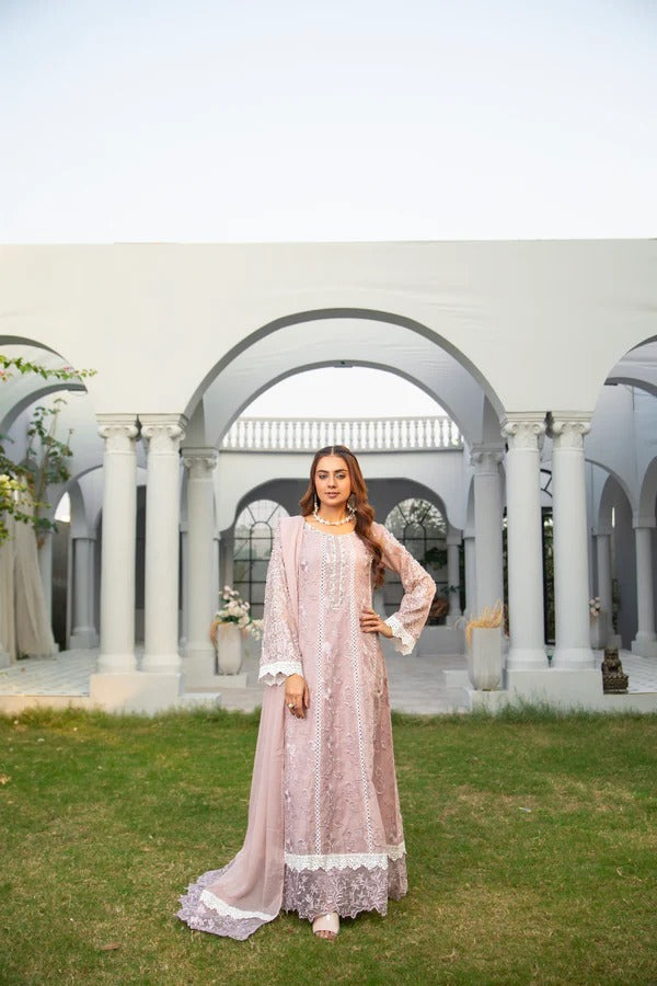 Lilac Net Embellished Maxi