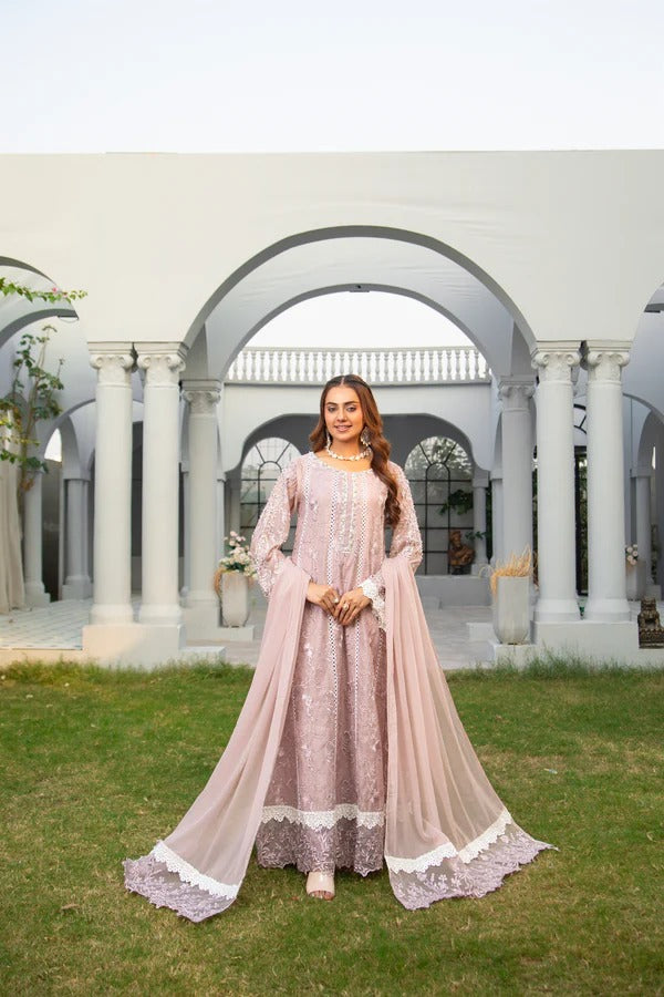 Lilac Net Embellished Maxi