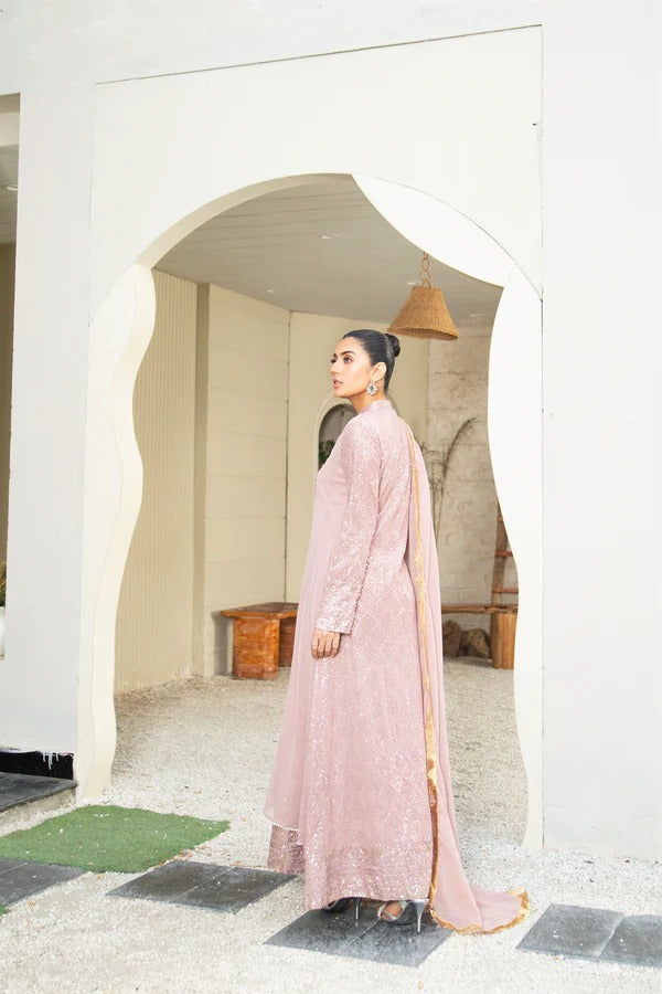 Lilac Chiffon Embellished Maxi
