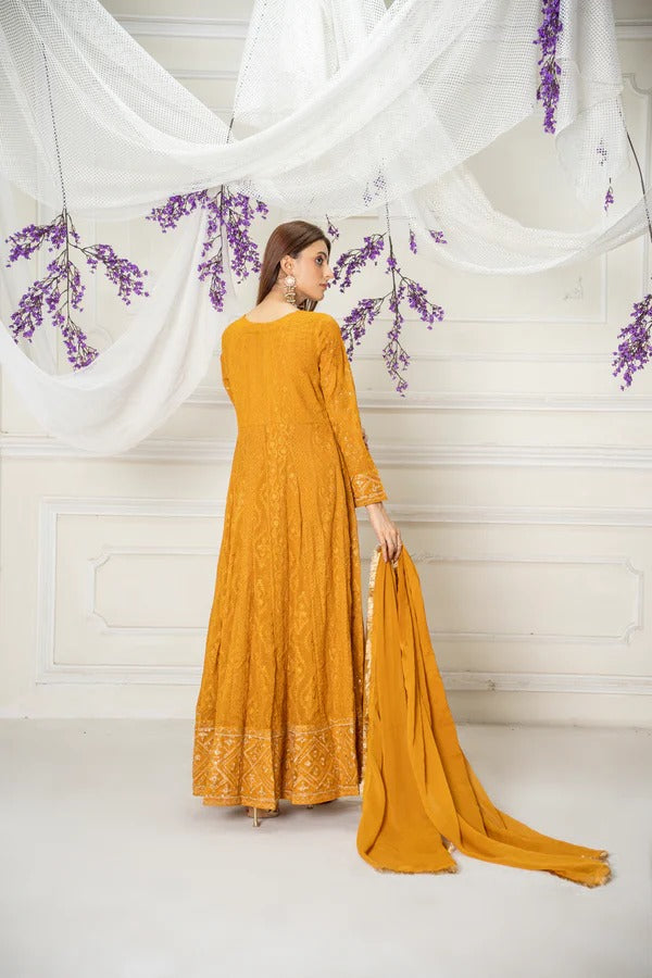 Orange Embroided Angrakha