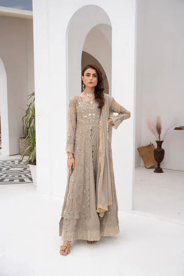 Camel Brown Mirror Sequin Frock