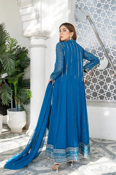 Aqua Embroided Maxi