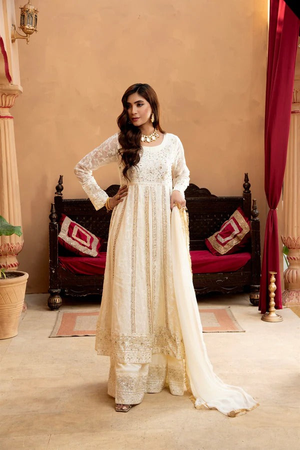 Off White Mirror Sequin Frock