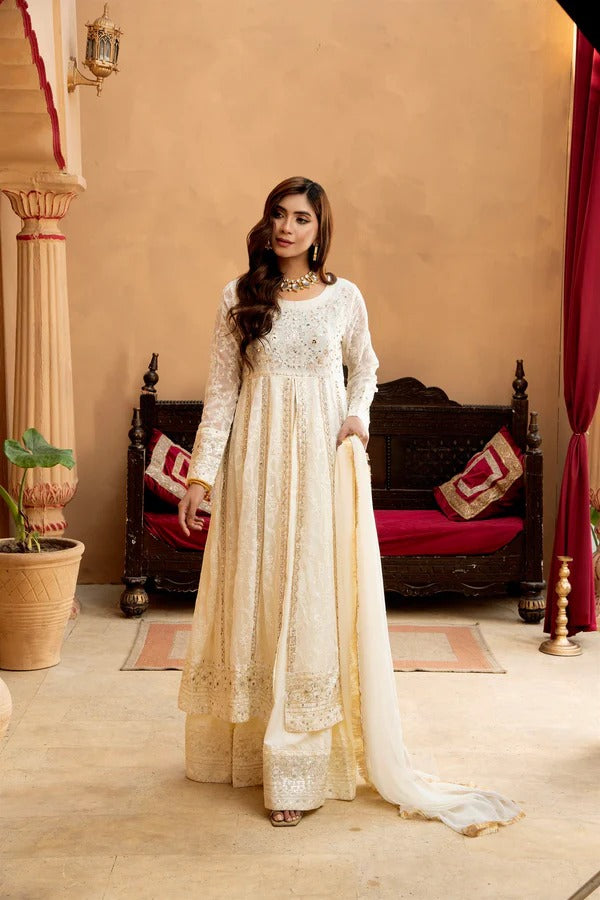 Off White Mirror Sequin Frock