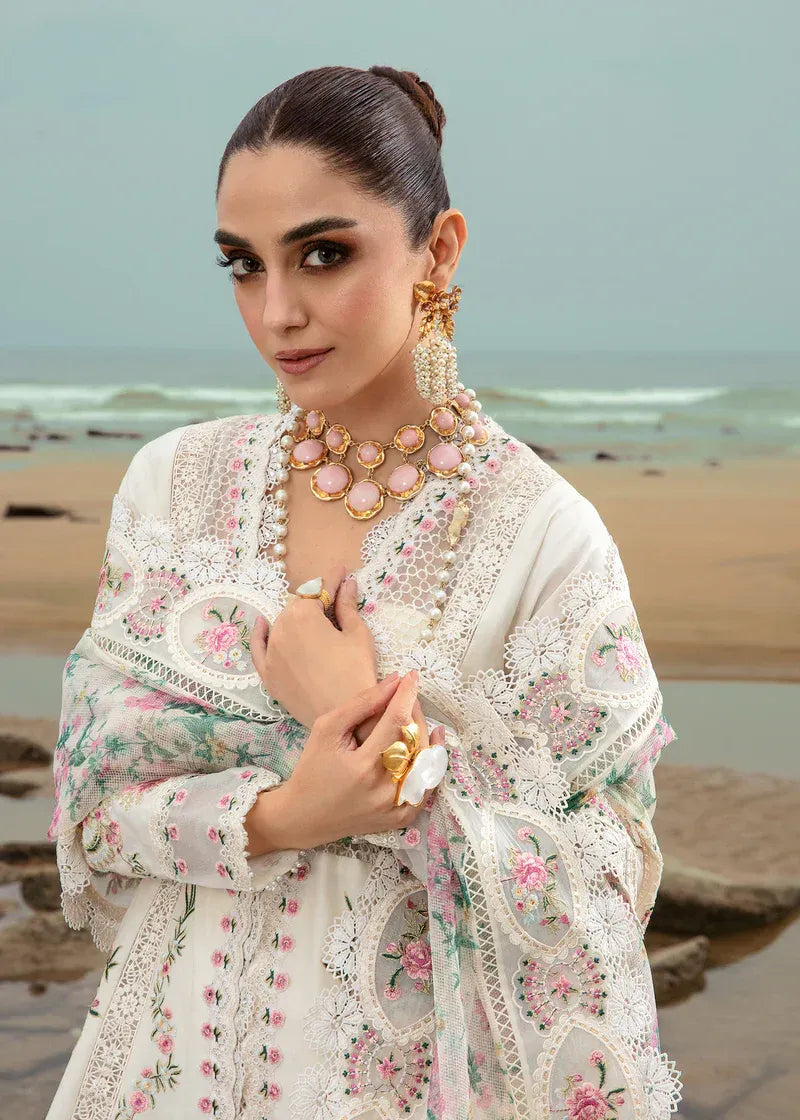 Saira Shakira Luxury Lawn24 D4B Dove's Song - Cloud