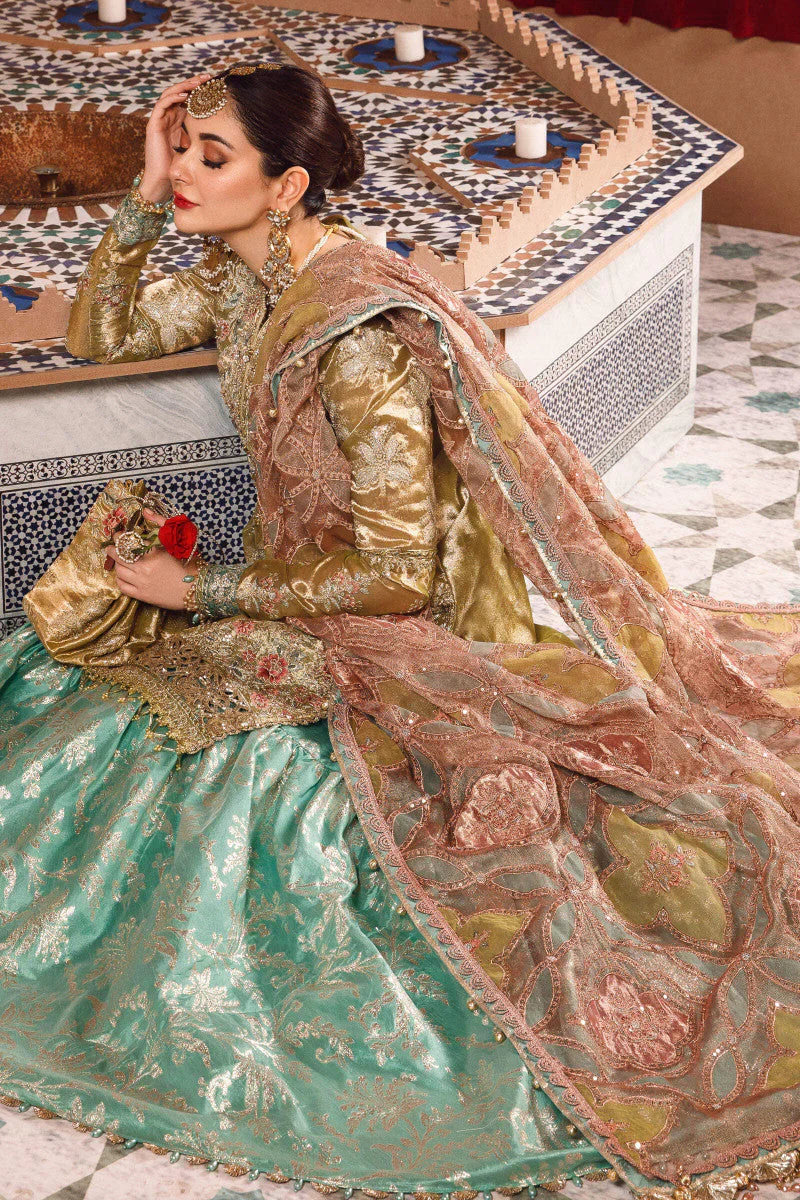 Maria.B Embroidered – Salmon and Leaf Green (BD-2503)